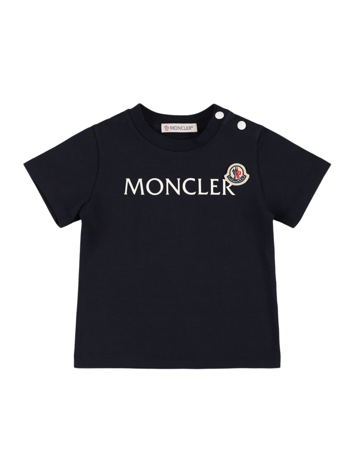 Moncler Logo Cotton T-shirt In Midnight Blue