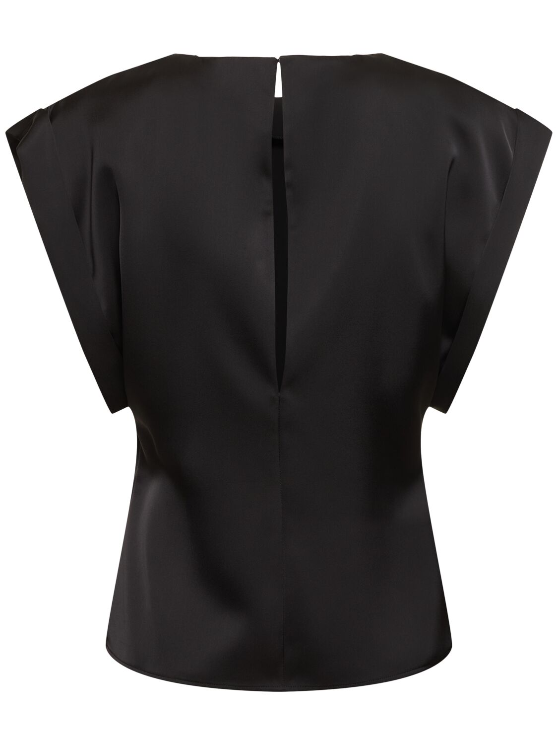 Shop Philosophy Di Lorenzo Serafini Satin Crewneck Top In Black