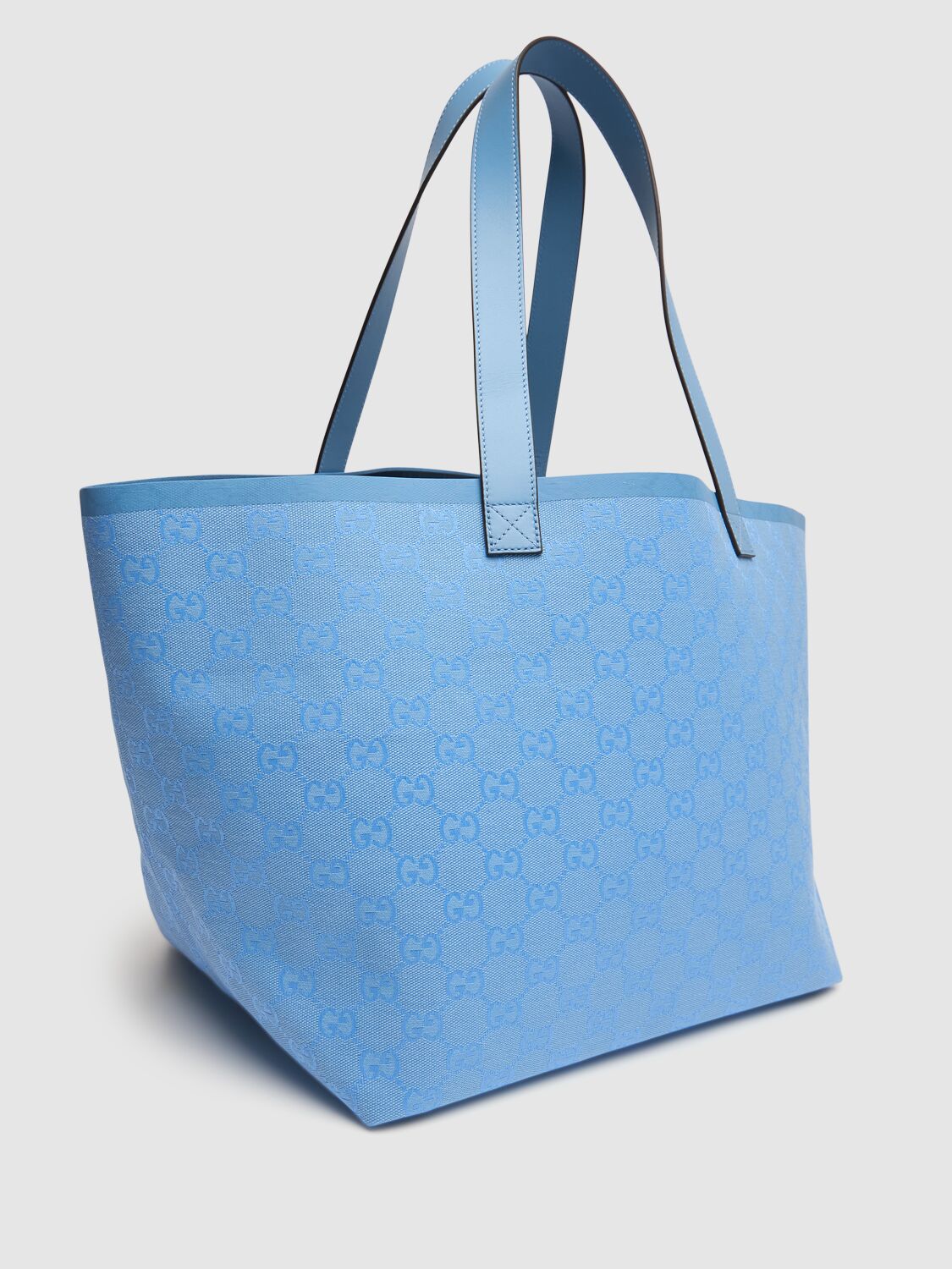 Shop Gucci Medium Gg Canvas Tote Bag In Mindful Azure