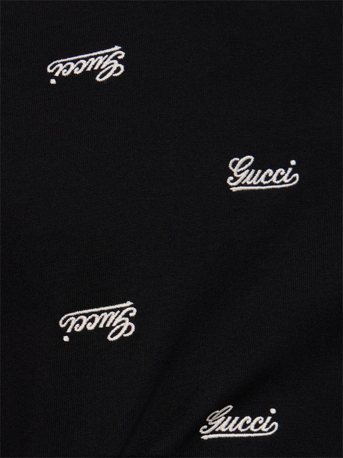 Shop Gucci Logo Heavy Cotton Jersey T-shirt In Black