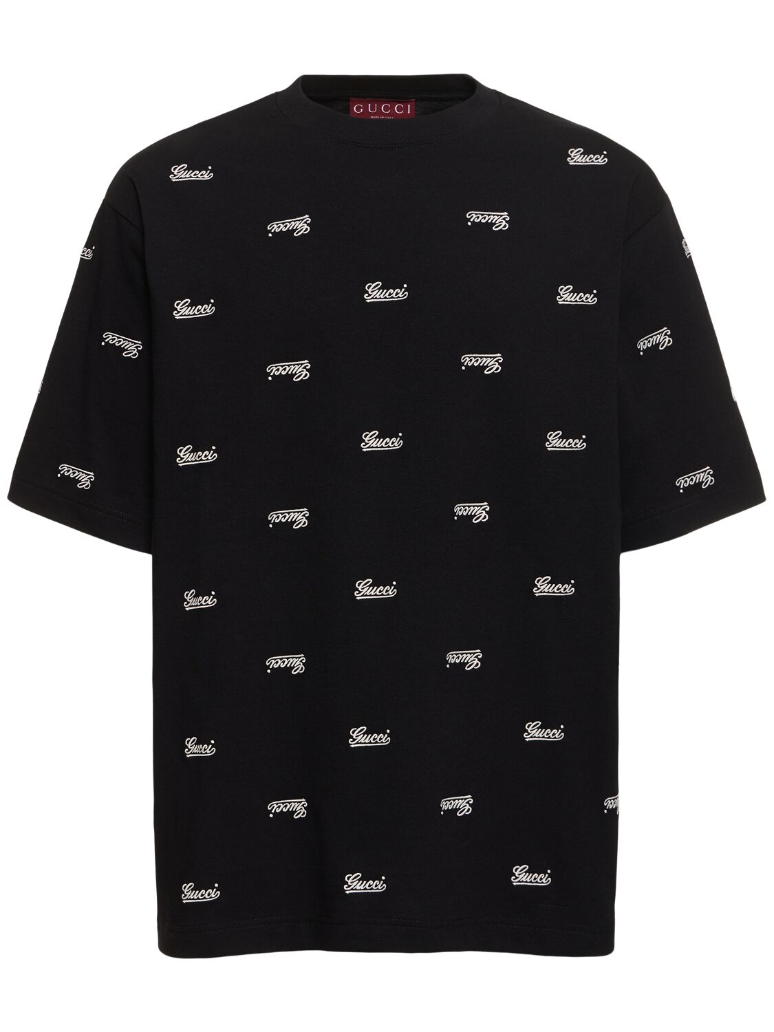 Gucci Logo Heavy Cotton Jersey T-shirt In Black