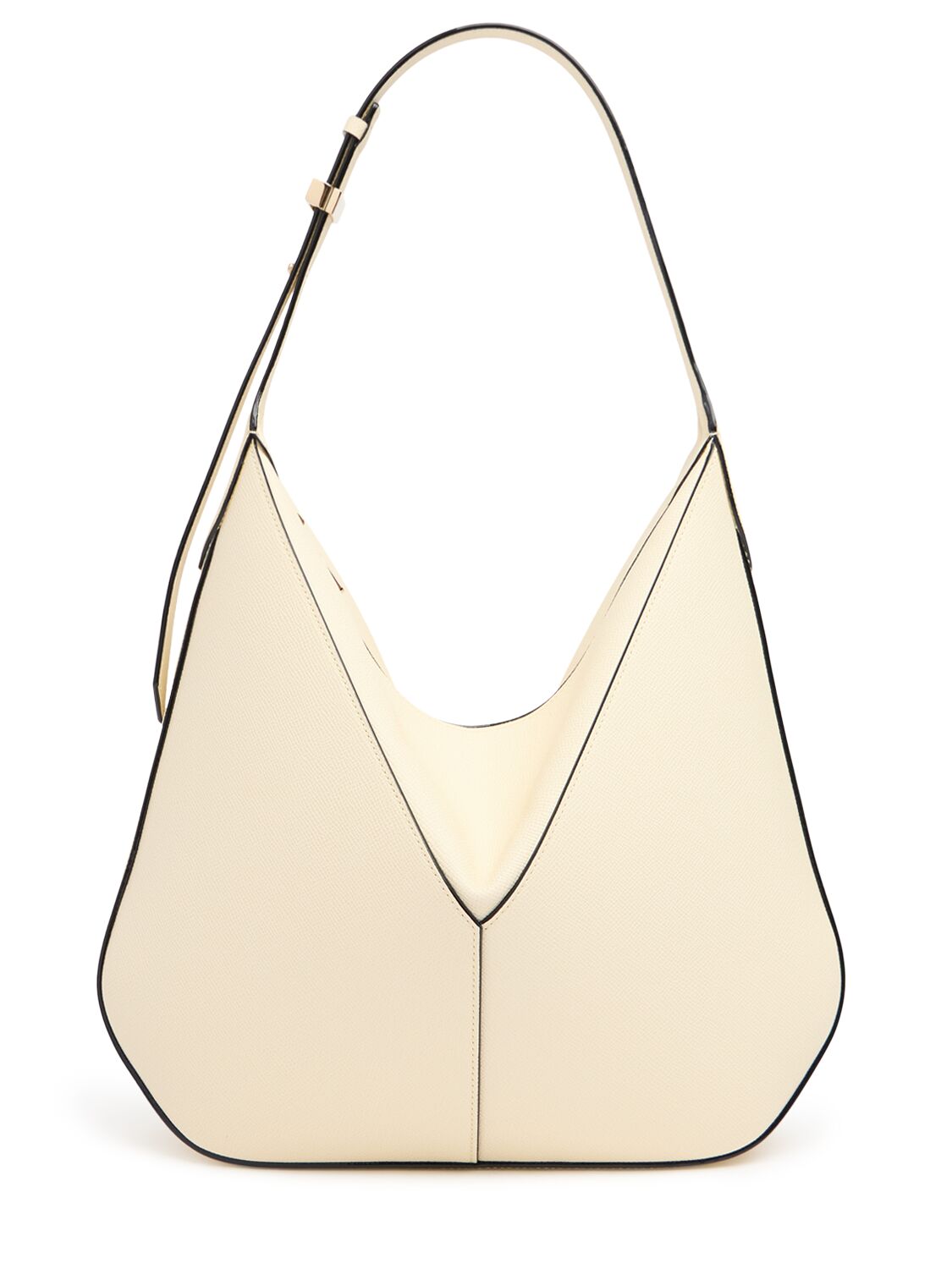 Valextra Small Vivi Leather Hobo Bag In Pergamena