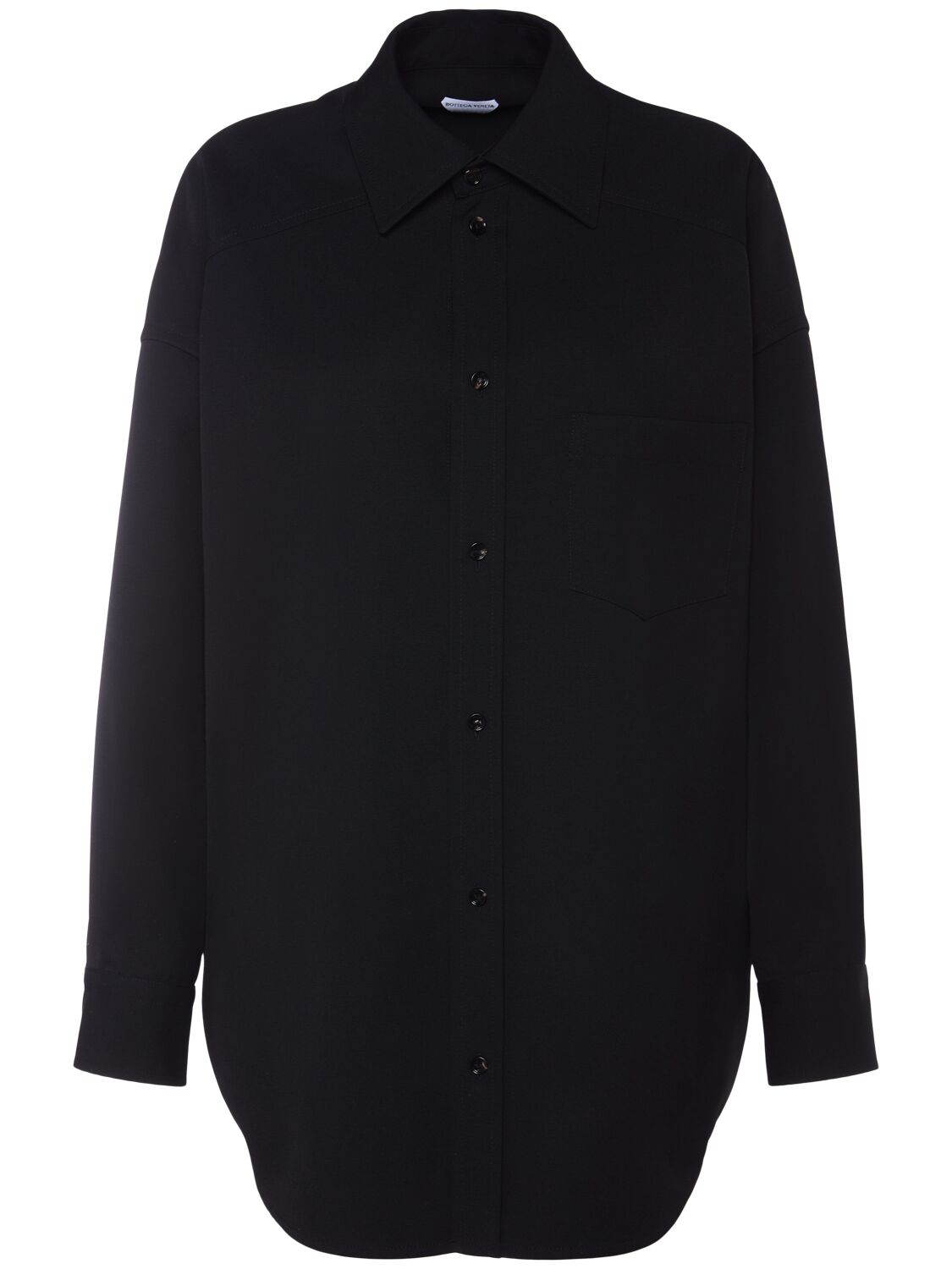 Bottega Veneta Wool Twill Shirt In Black