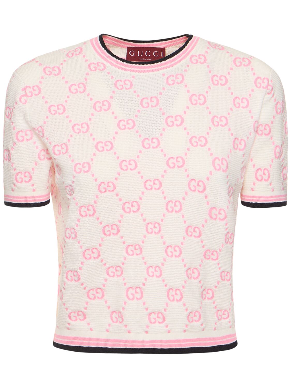 Gucci Gg Cotton Top In Pink