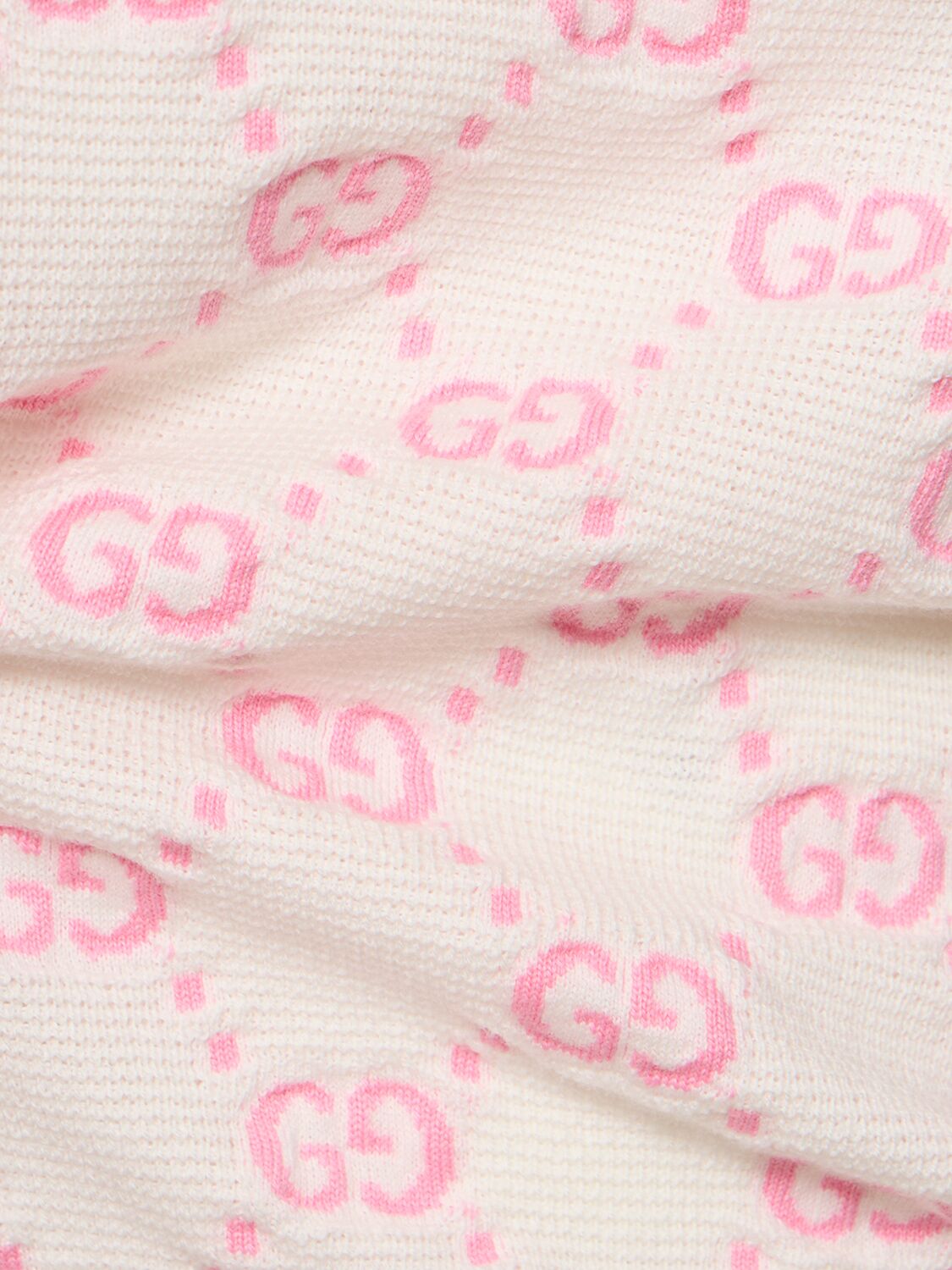 Shop Gucci Gg Cotton Top In Ivory/pink