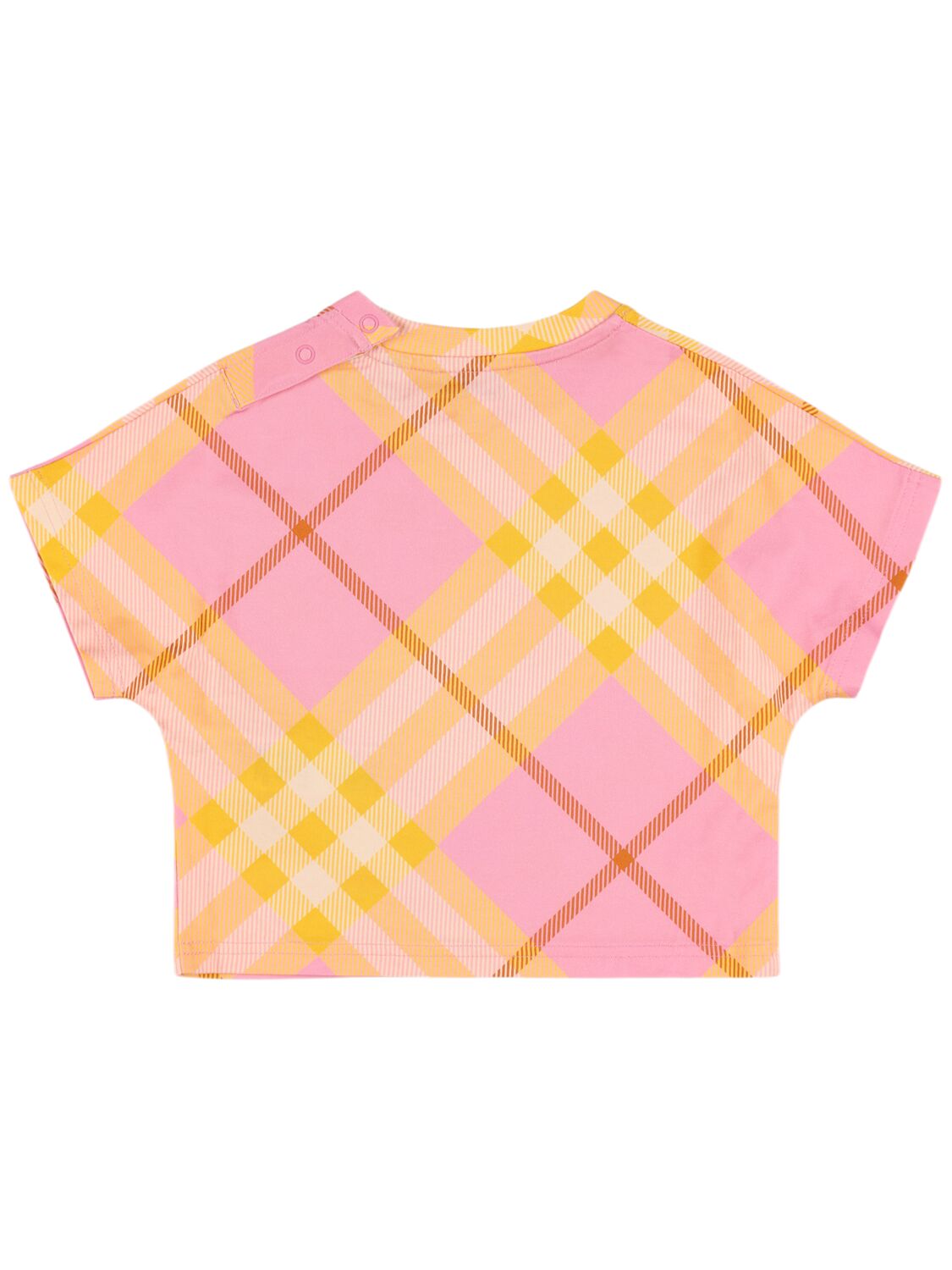 Shop Burberry Check Print Cotton Jersey T-shirt In Pink/multi