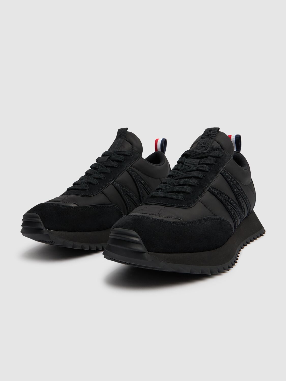 Shop Moncler Pacey Nylon Sneakers In Black