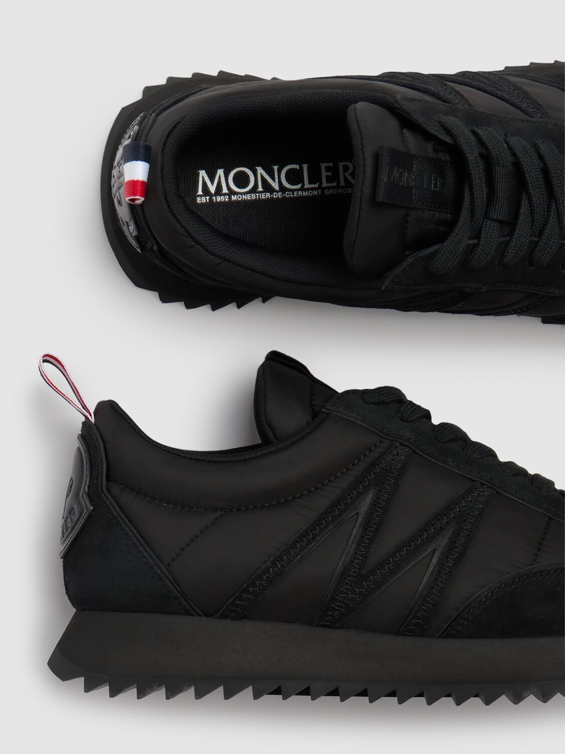 Shop Moncler Pacey Nylon Sneakers In Black