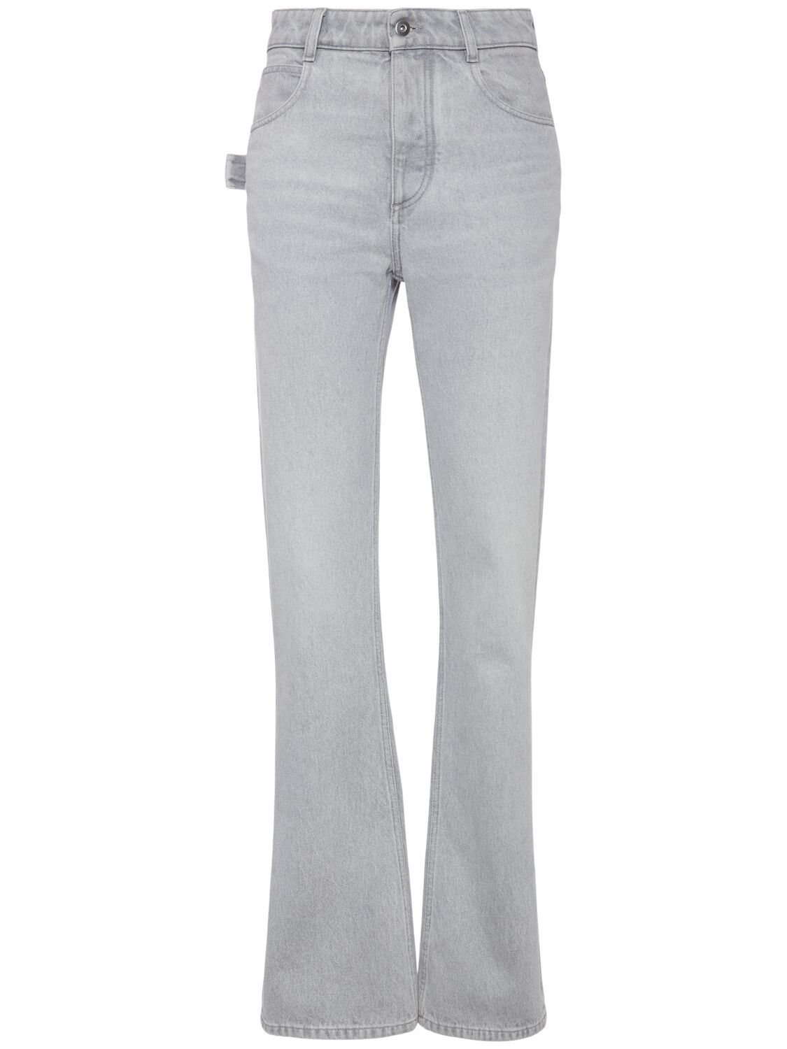 Bottega Veneta Washed Flared Denim Jeans In Light Grey