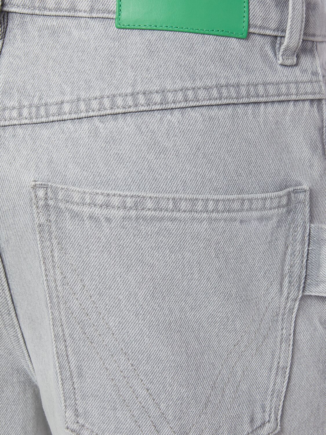 Shop Bottega Veneta Washed Flared Denim Jeans In Light Grey