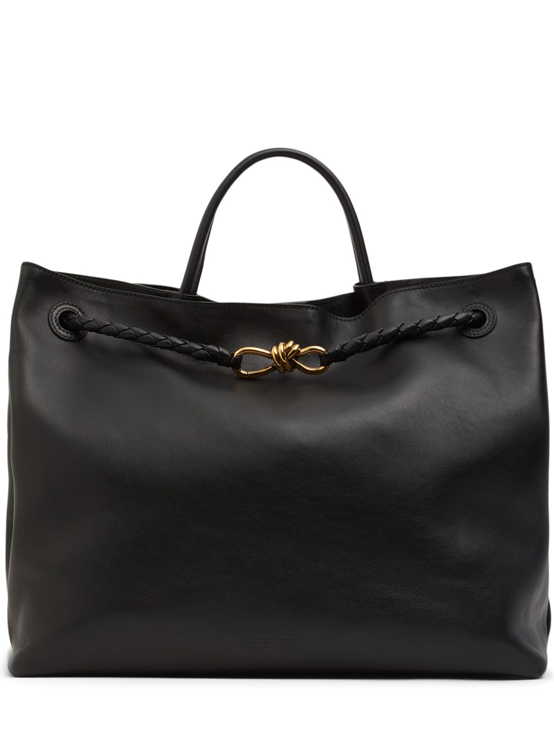 Bottega Veneta Large Andiamo Leather Tote In Black