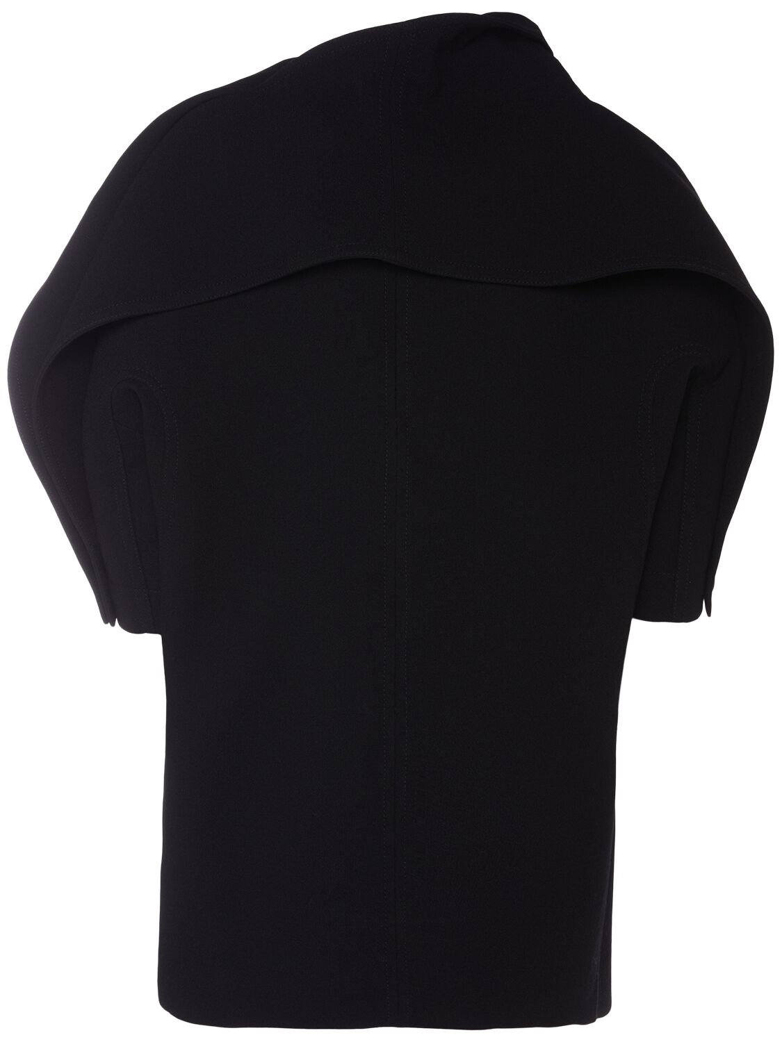 Shop Bottega Veneta Wool Crepe Top In Black