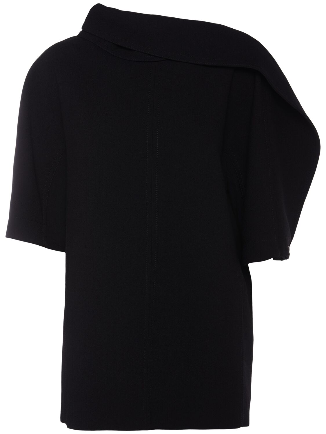 Shop Bottega Veneta Wool Crepe Top In Black