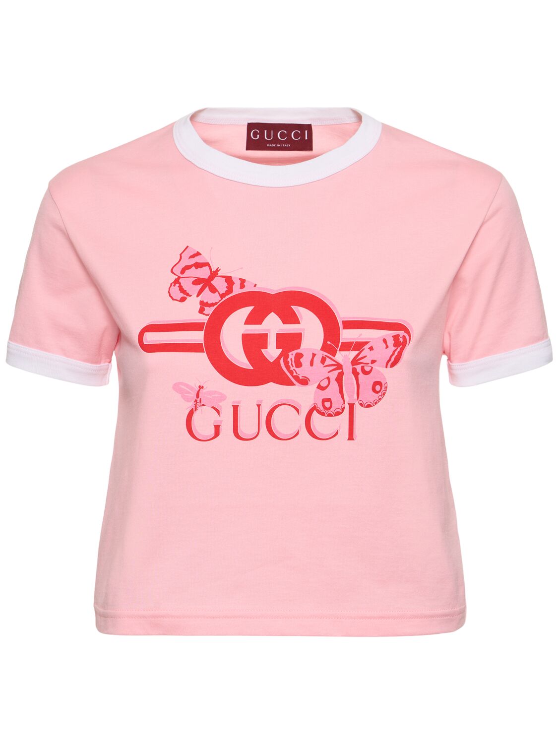 Gucci New 90s Cotton Jersey T-shirt In Sugar Pink