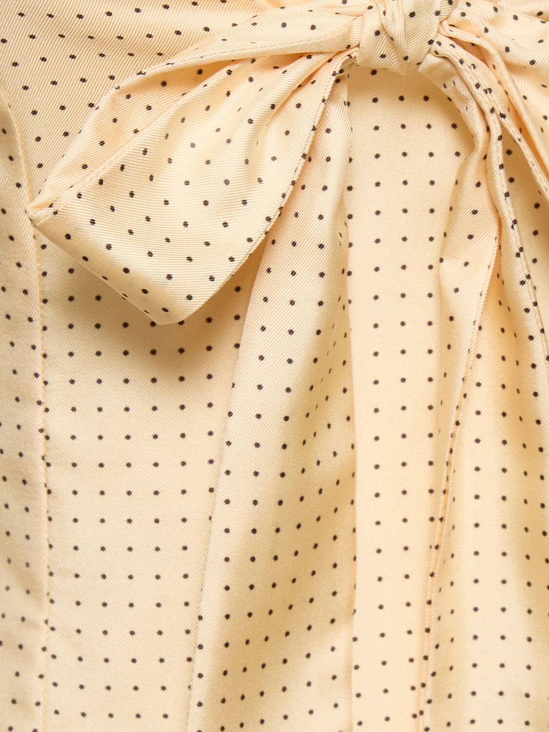ALESSANDRA RICH POLKA DOT PRINT SILK TWILL MINI DRESS 