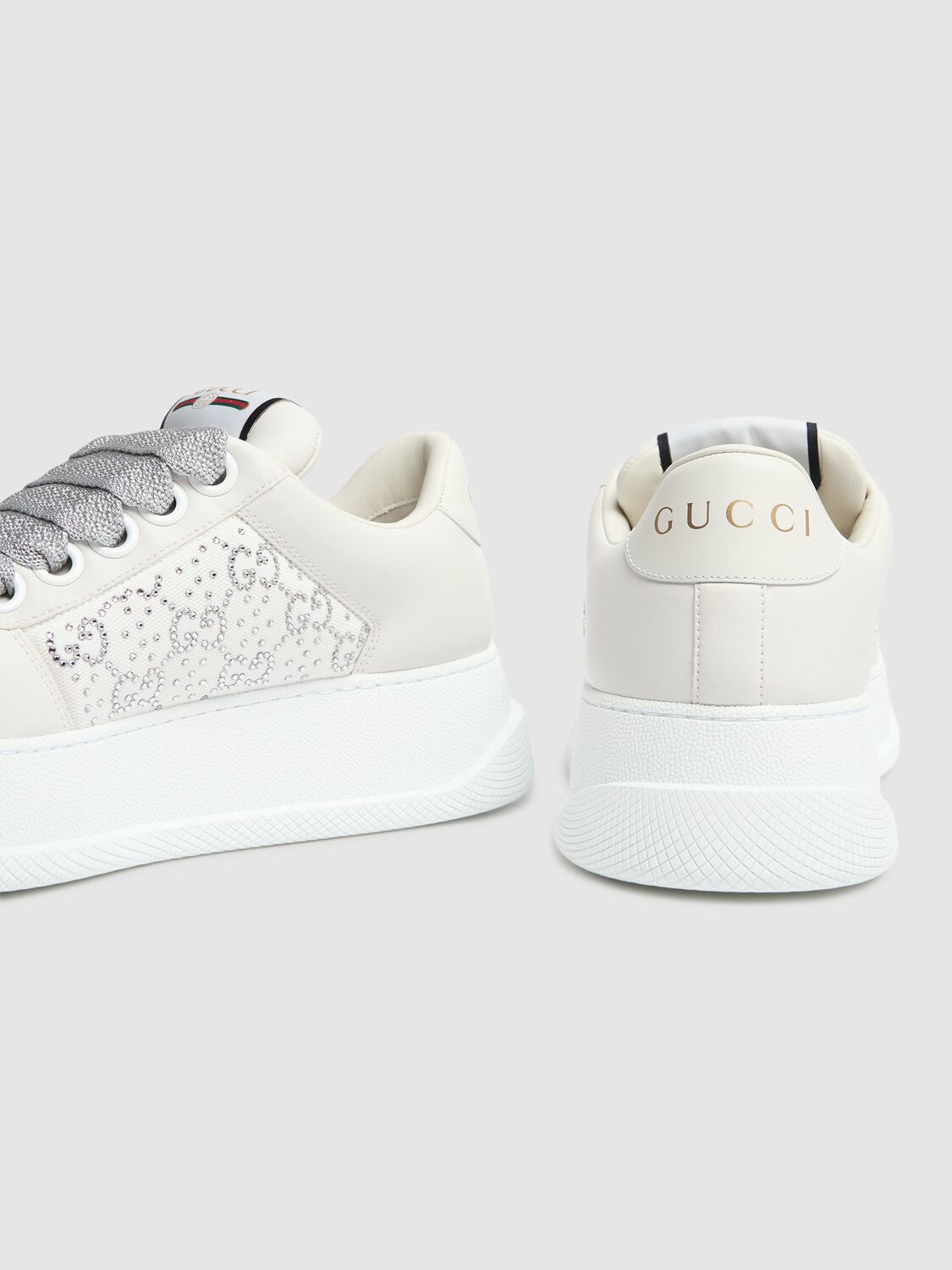 Shop Gucci 42mm Screener Leather Sneakers In White