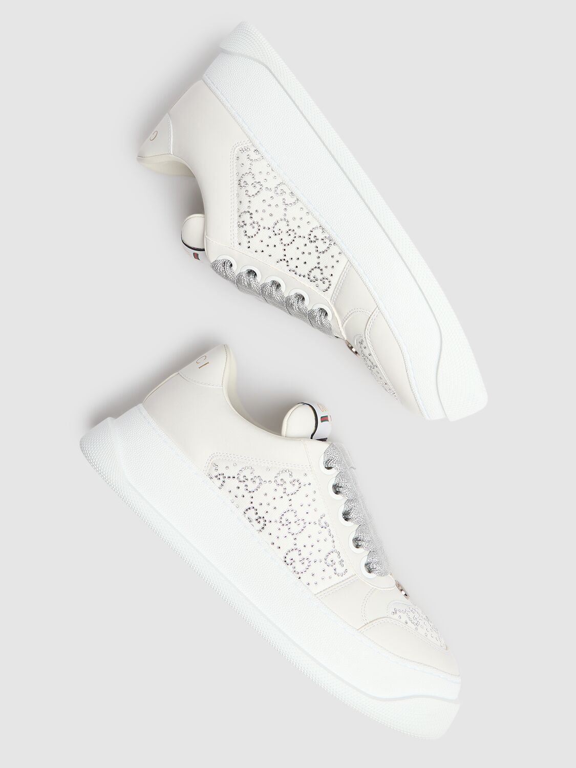 Shop Gucci 42mm Screener Leather Sneakers In White