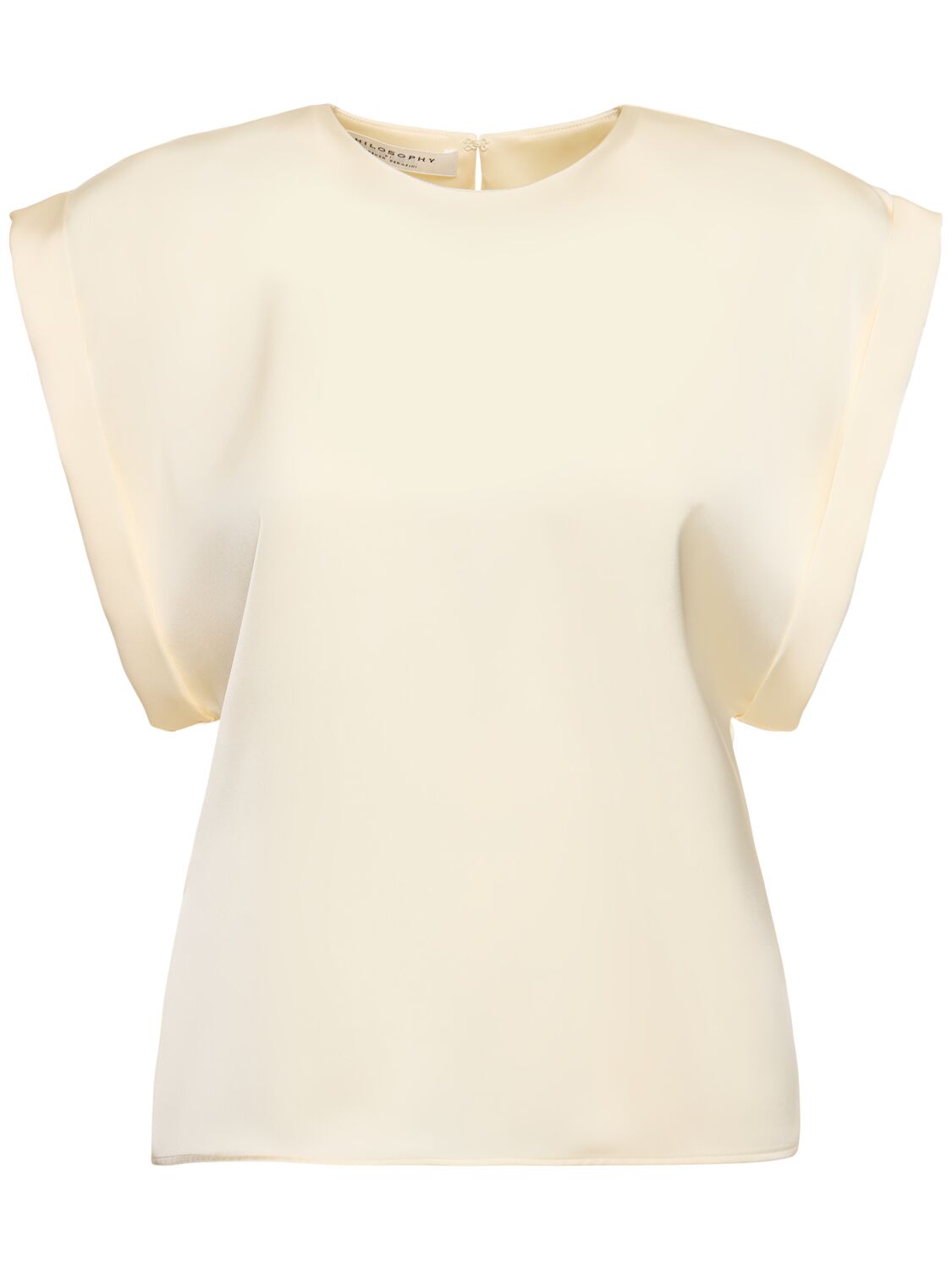 Philosophy Di Lorenzo Serafini Satin Crewneck Top In White