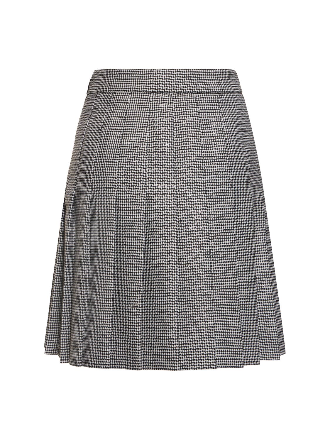 ALESSANDRA RICH HOUNDSTOOTH WOOL & LUREX MINI SKIRT 