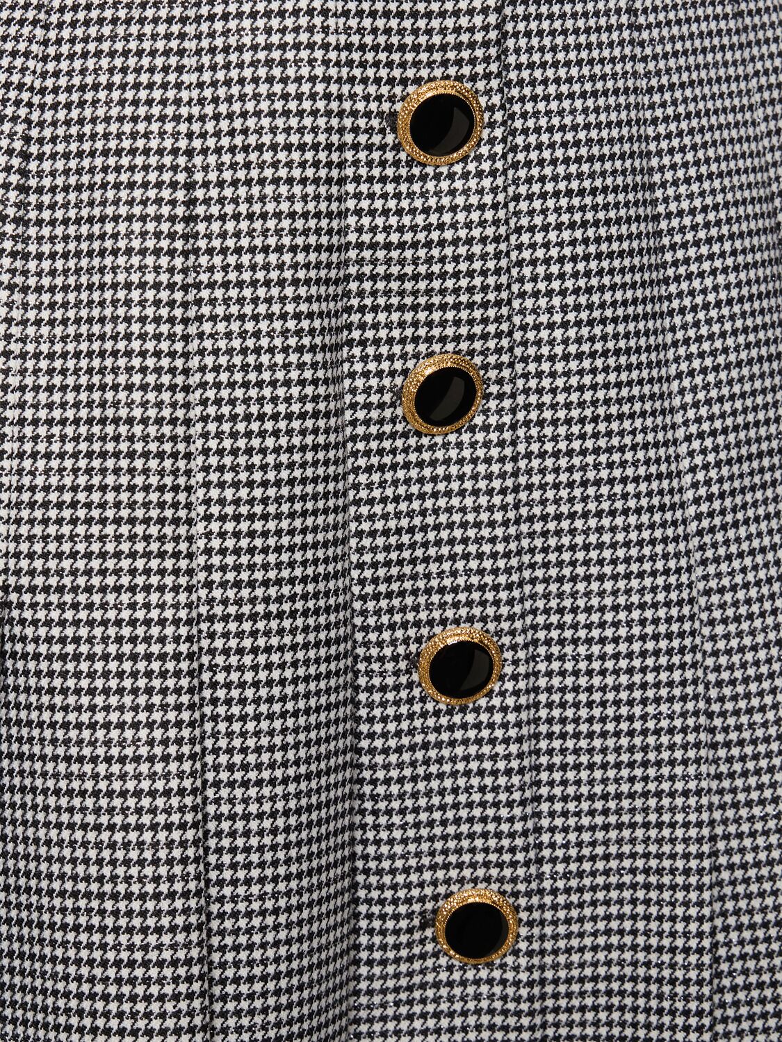 ALESSANDRA RICH HOUNDSTOOTH WOOL & LUREX MINI SKIRT 