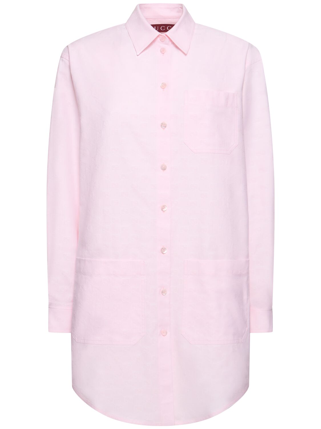 Gucci Gg Supreme Cotton Shirt In Pink Rose