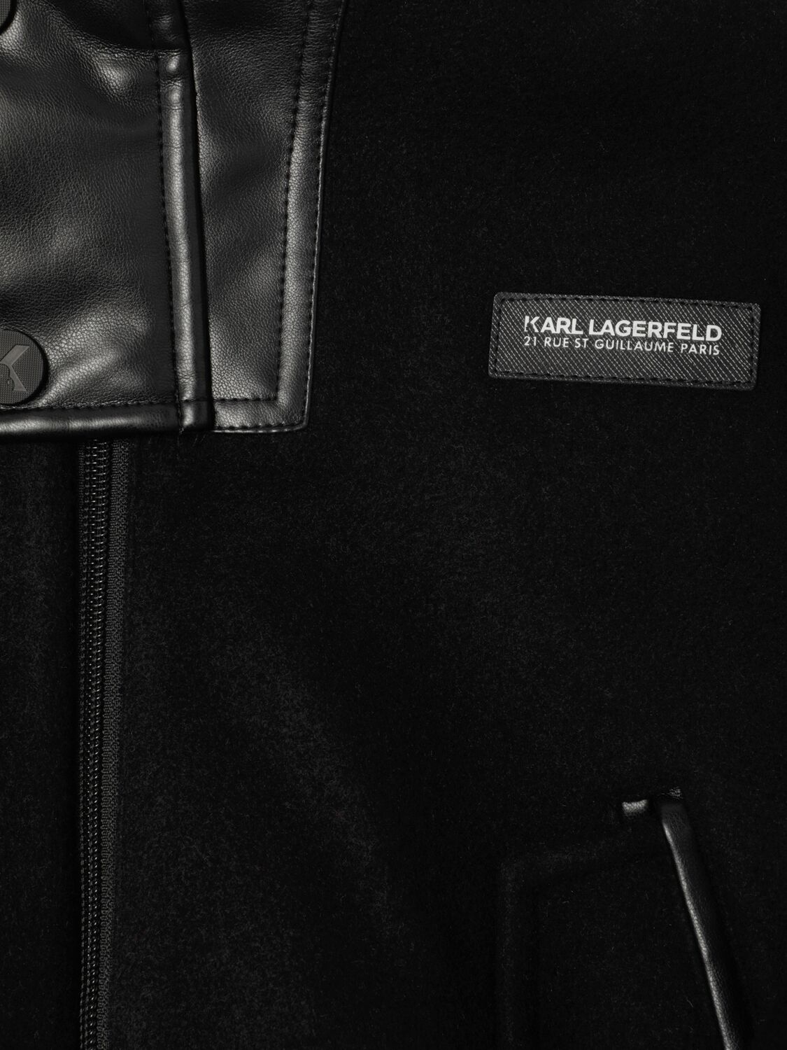 Shop Karl Lagerfeld Hooded Poly Bomber Jacket In Black