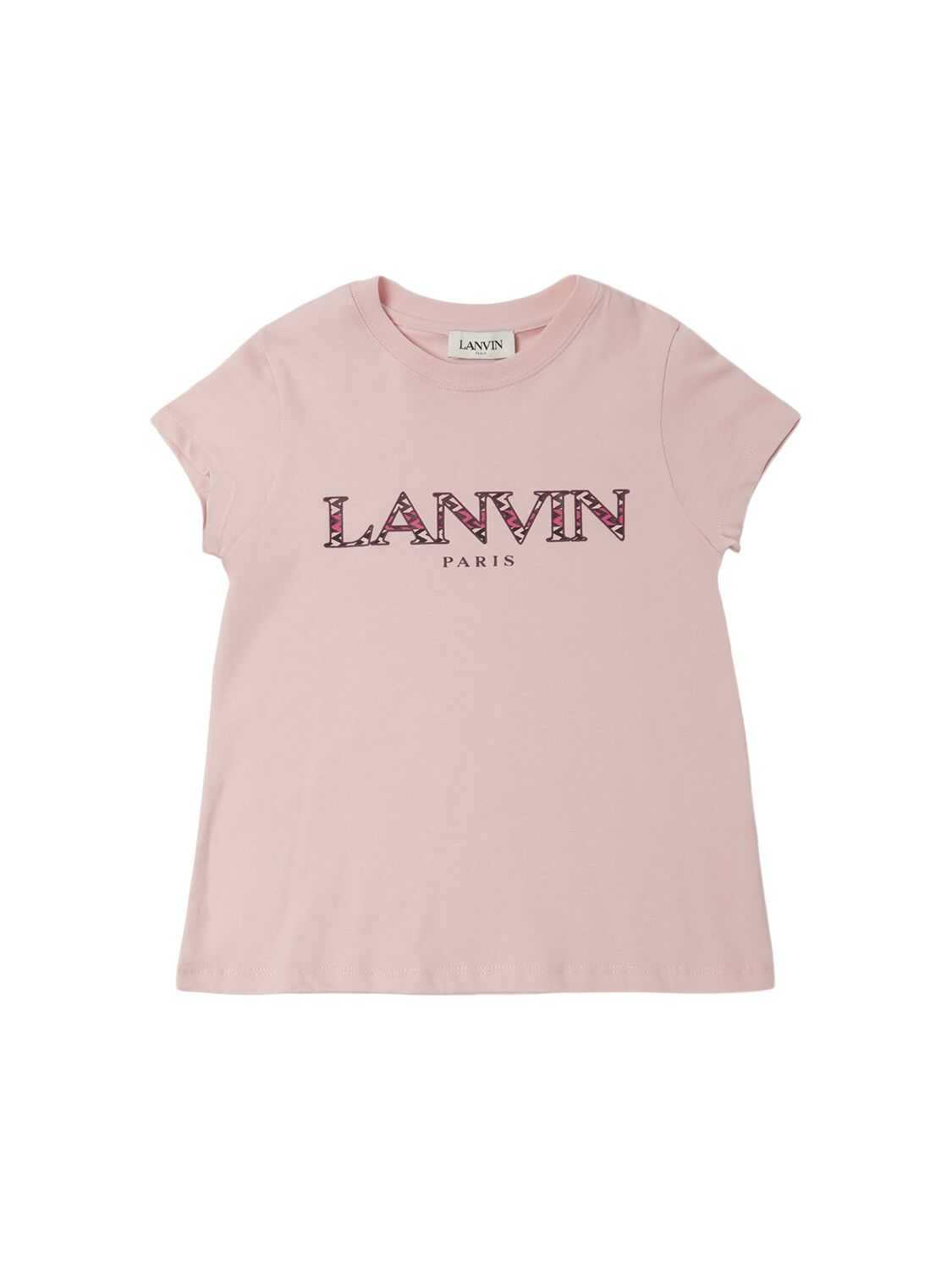 Lanvin Logo Cotton Jersey T-shirt In Pink