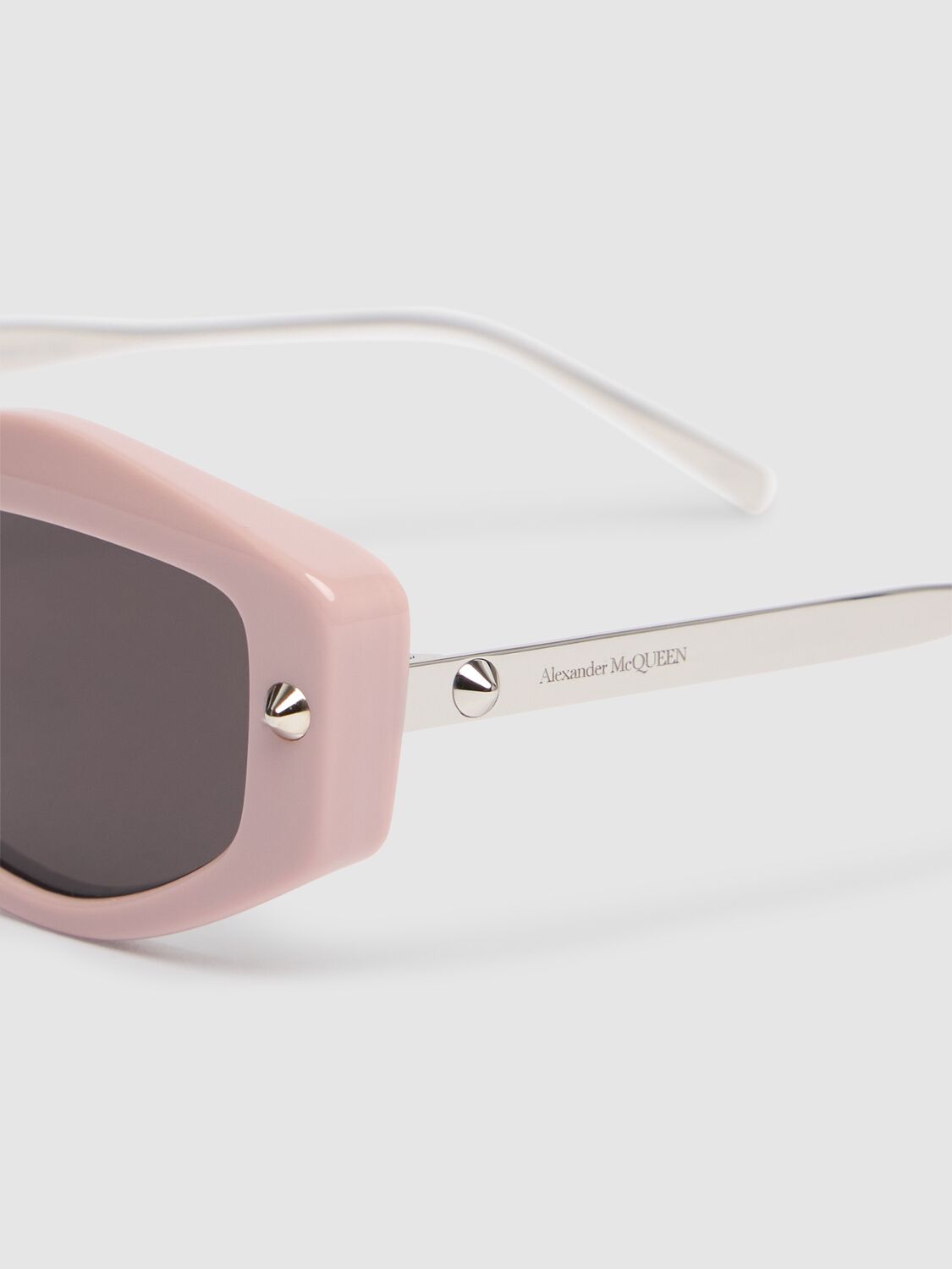 Shop Alexander Mcqueen Am0482s Acetate Sunglasses In Pink