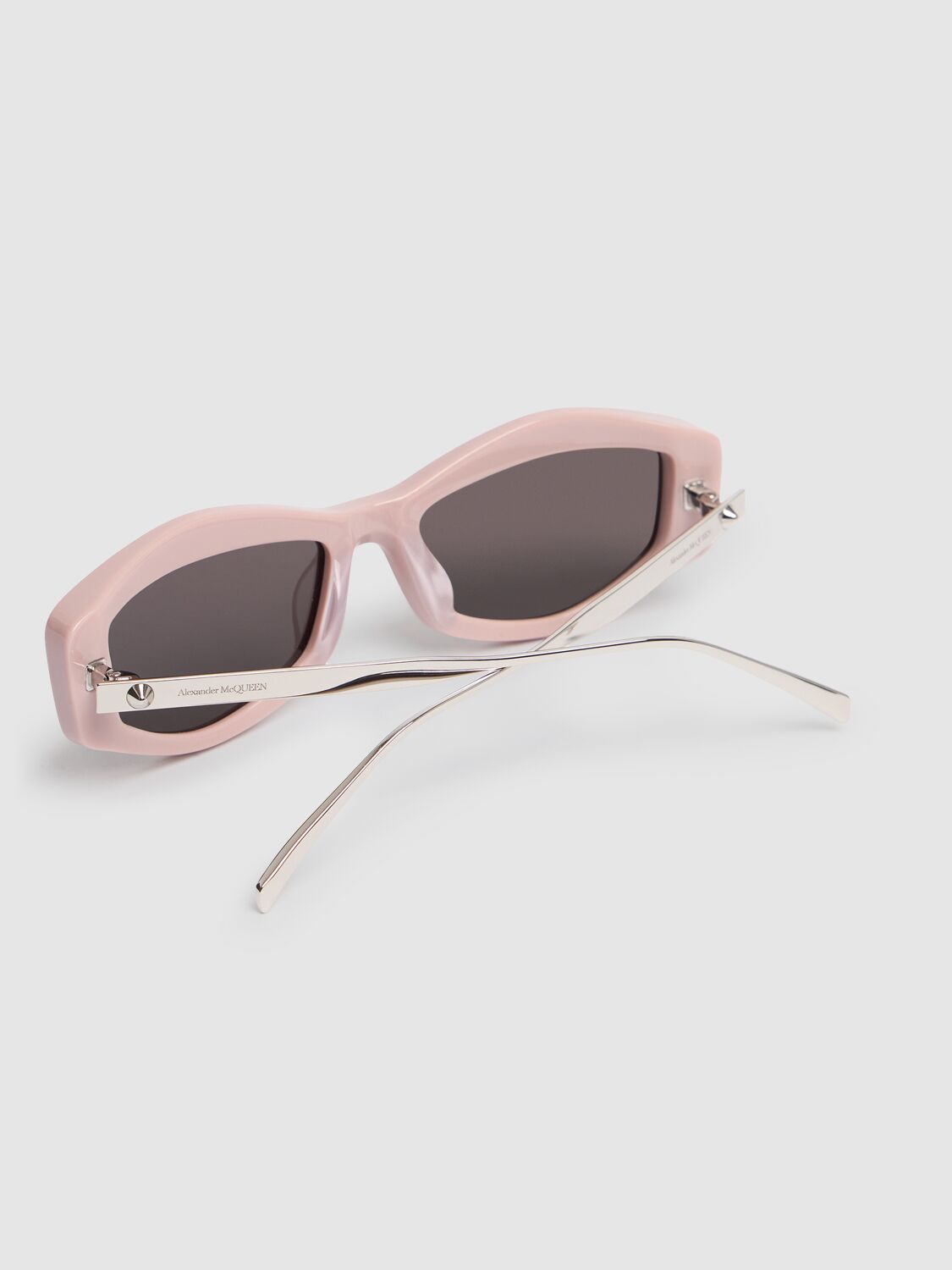 Shop Alexander Mcqueen Am0482s Acetate Sunglasses In Pink