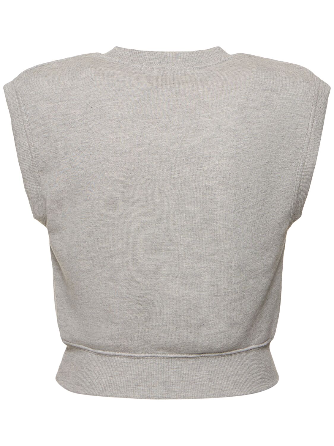 Shop Éterne Sleeveless Crewneck Jersey Top In Grey