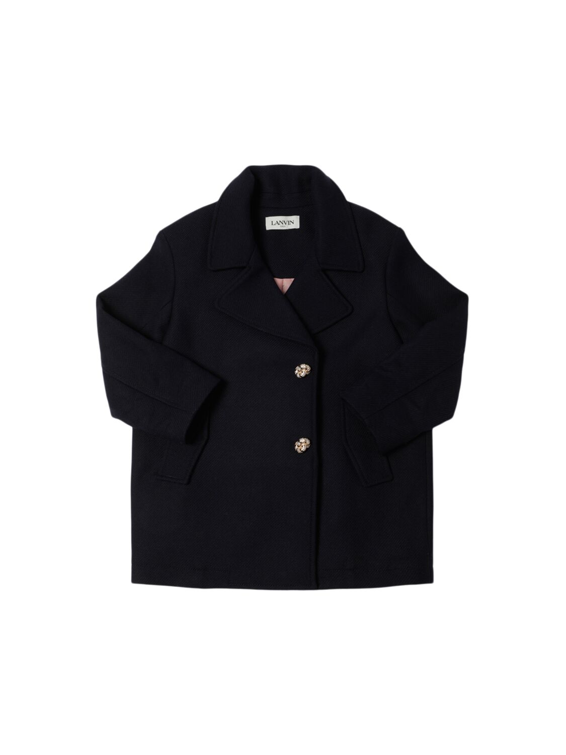 Lanvin Wool Blend Coat In Black