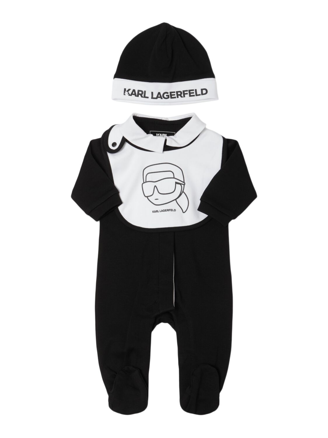 Karl Lagerfeld Babies' Hooded Nylon Puffer Parka In Black