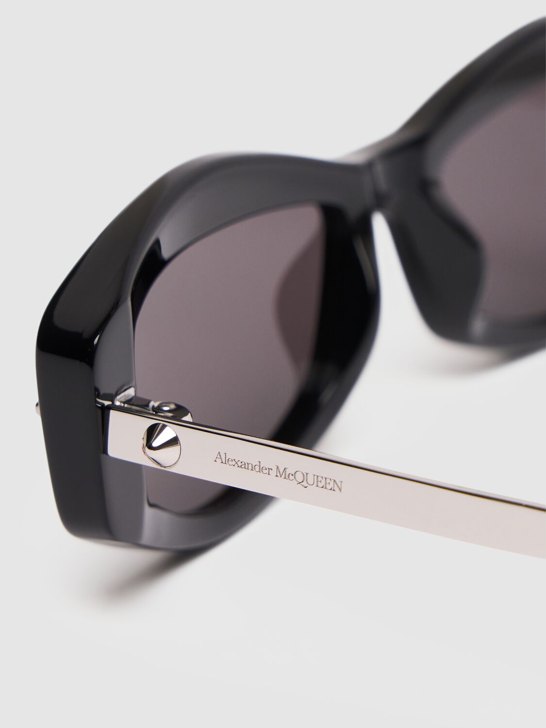 Shop Alexander Mcqueen Am0482s Acetate Sunglasses In Black