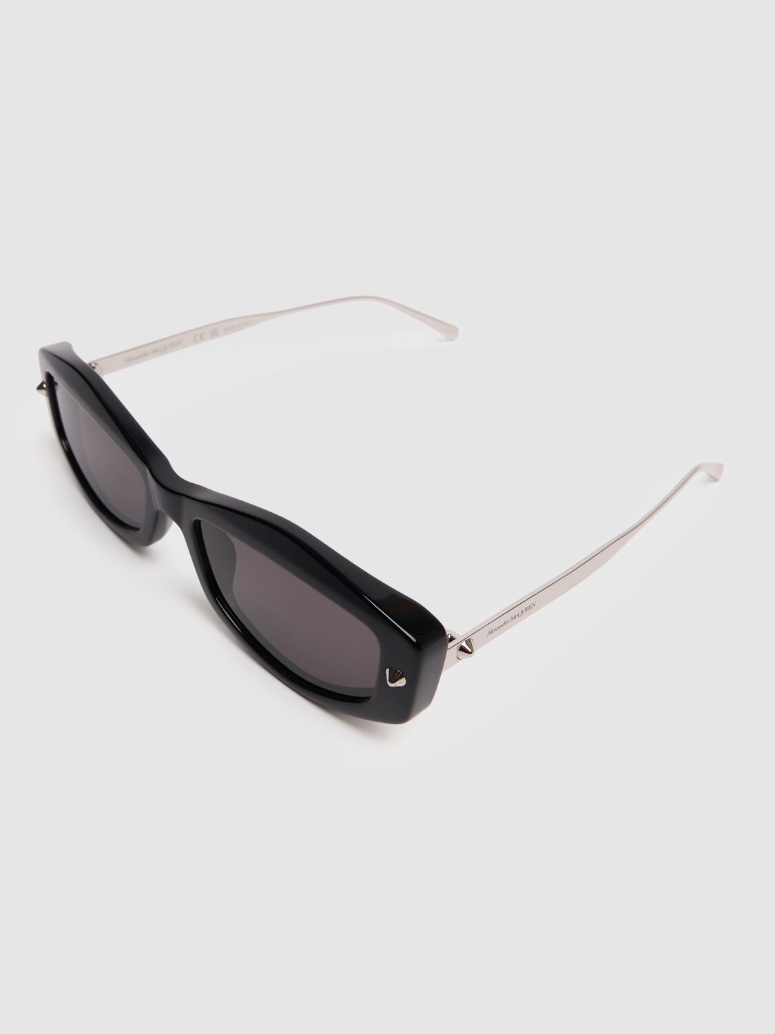 Shop Alexander Mcqueen Am0482s Acetate Sunglasses In Black