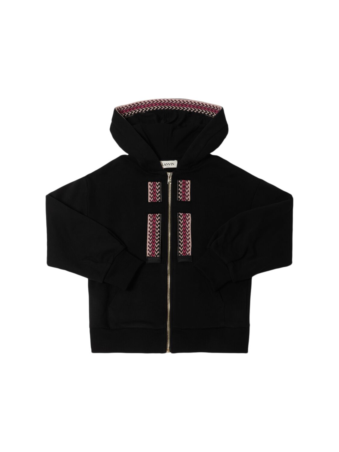 Lanvin Cotton Zip Hoodie In Black