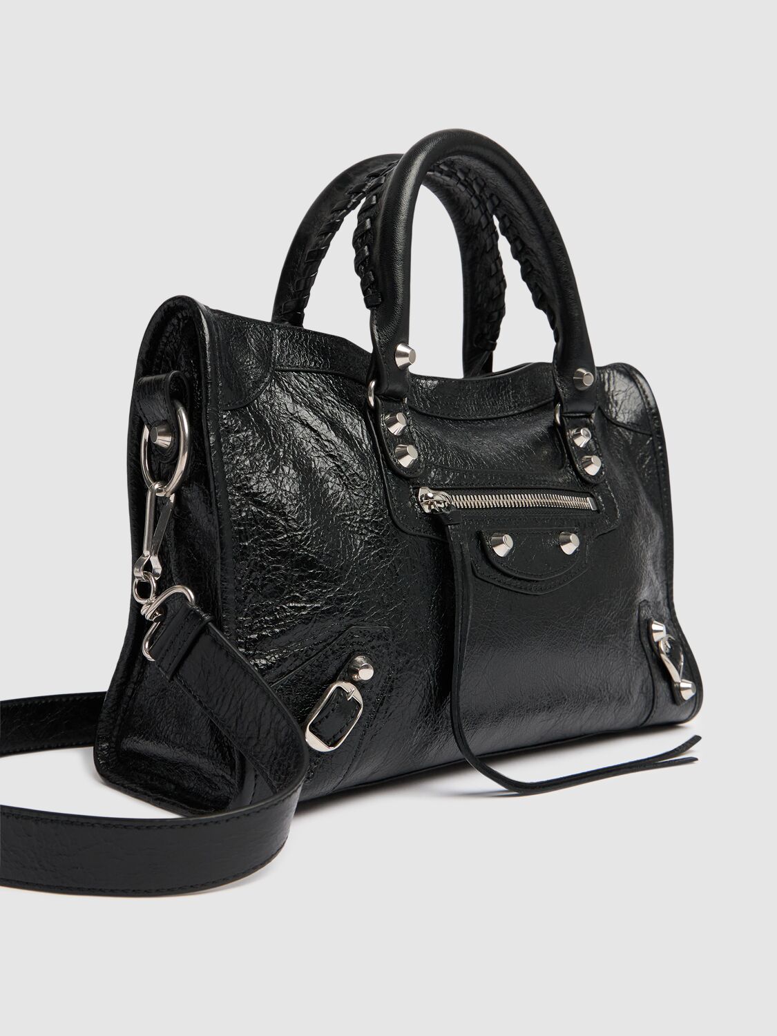 Shop Balenciaga Small Le City Arena Lamb Bag In Black