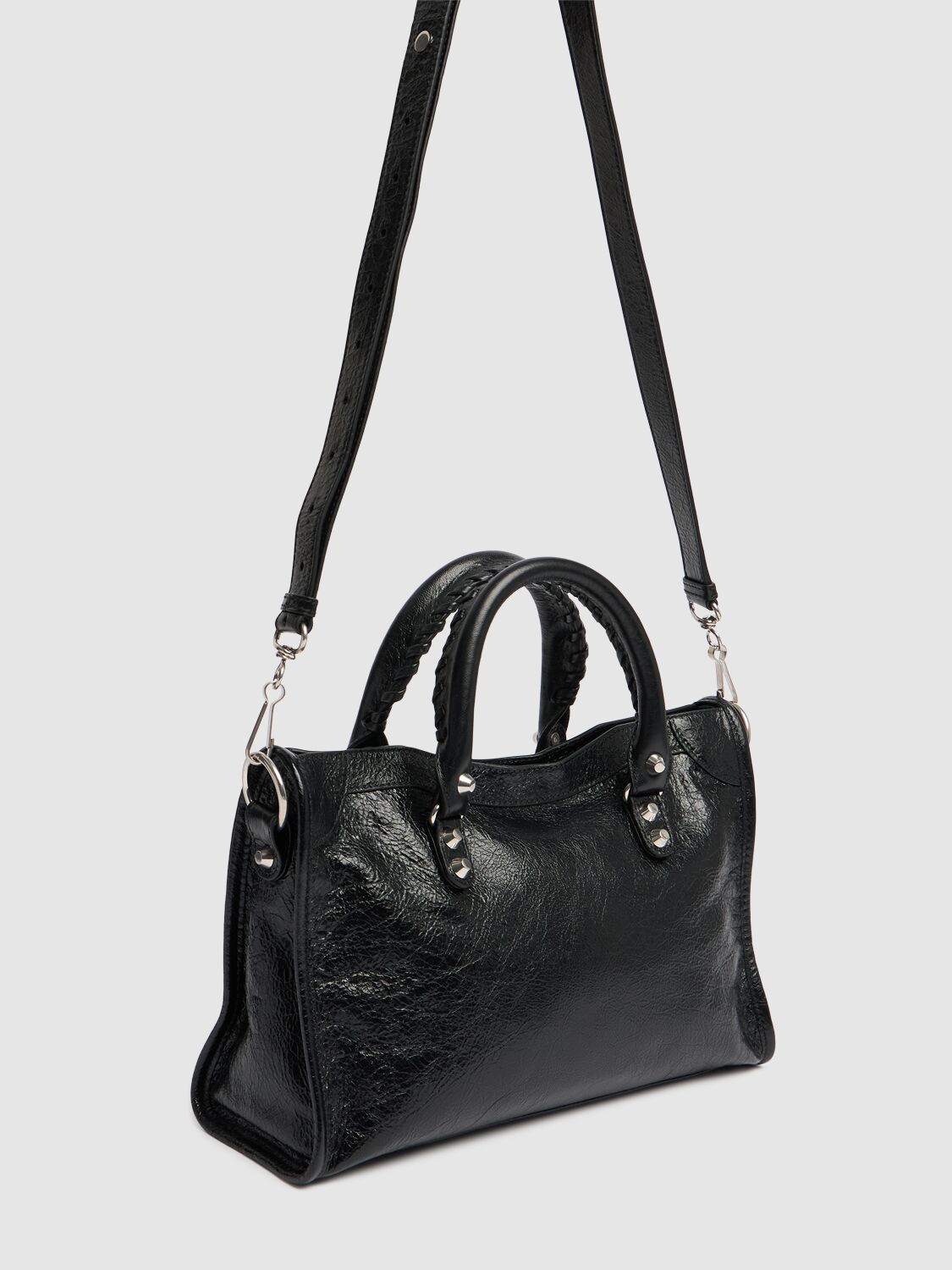 Shop Balenciaga Small Le City Arena Lamb Bag In Black