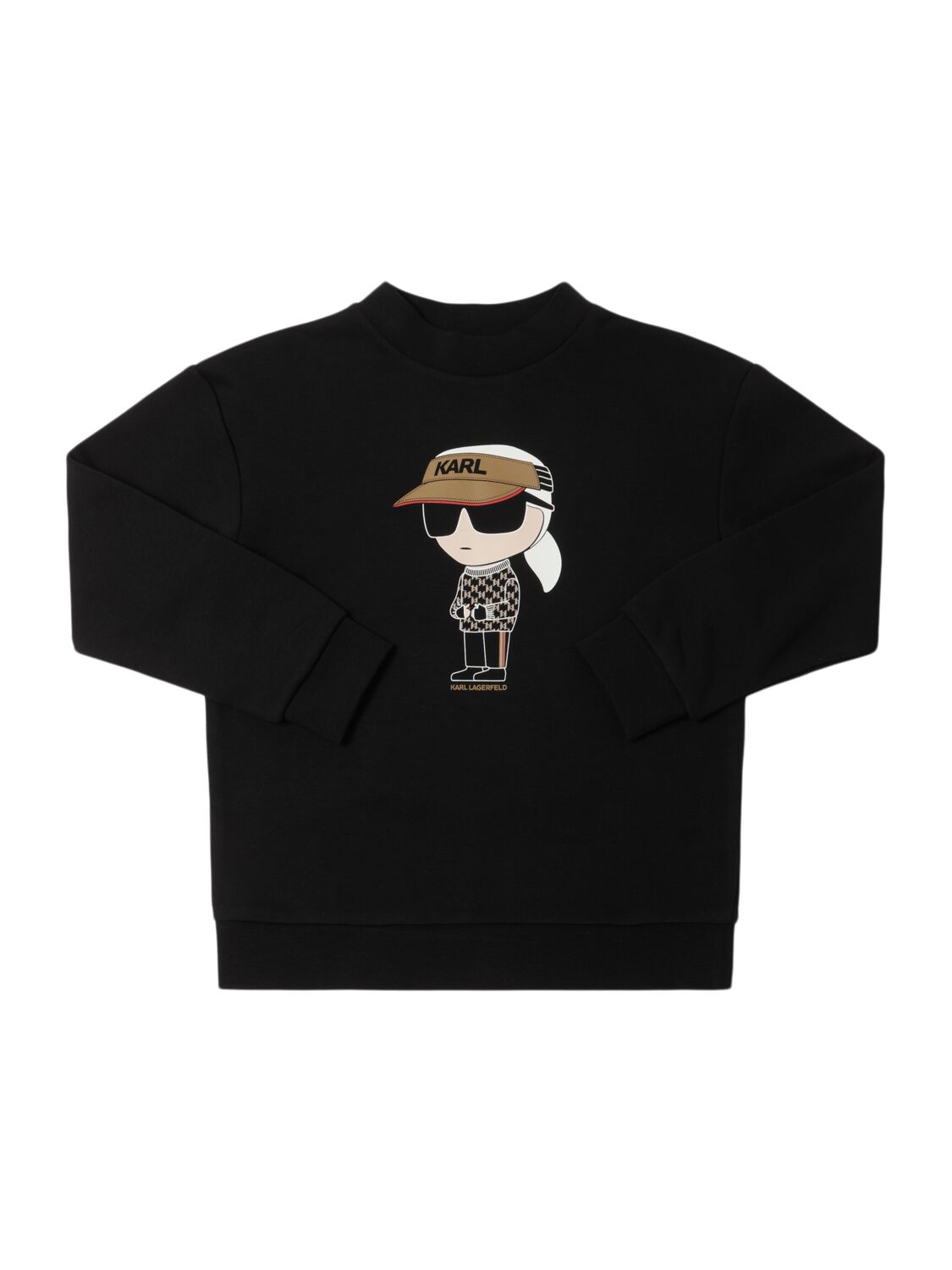 Karl Lagerfeld Cotton Blend Jersey Sweatshirt In Black