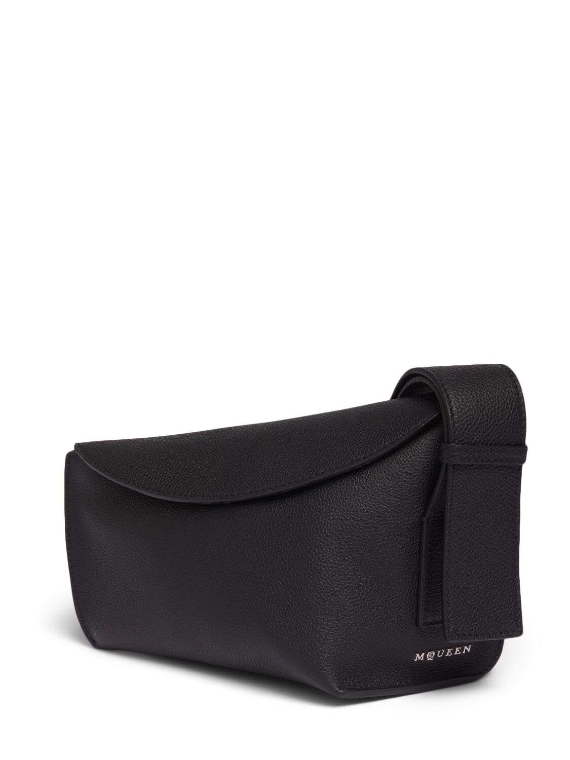 Shop Alexander Mcqueen Sling Leather Shoulder Bag In Black