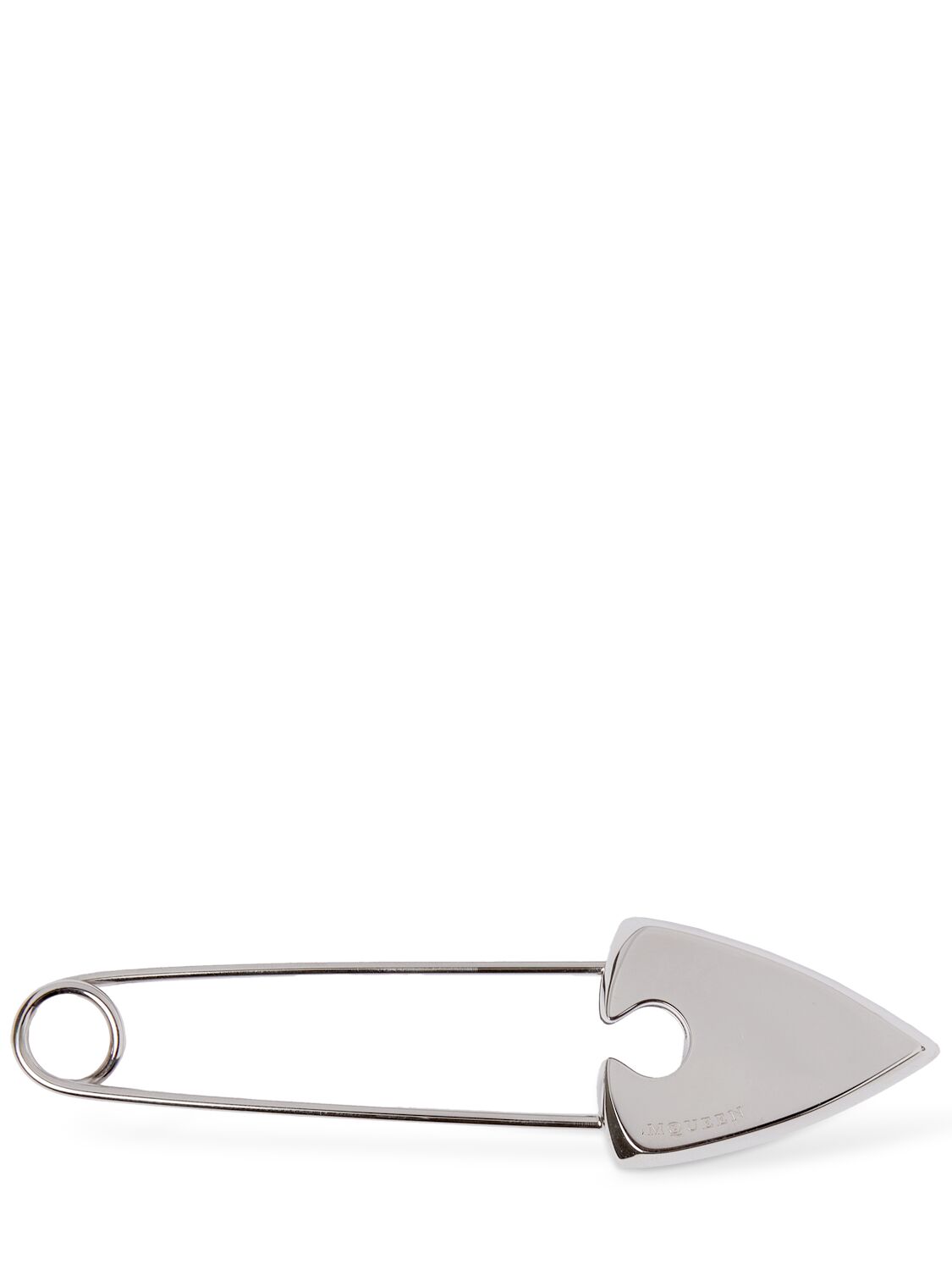 Alexander Mcqueen Arrow Brass Safety Pin In Silver