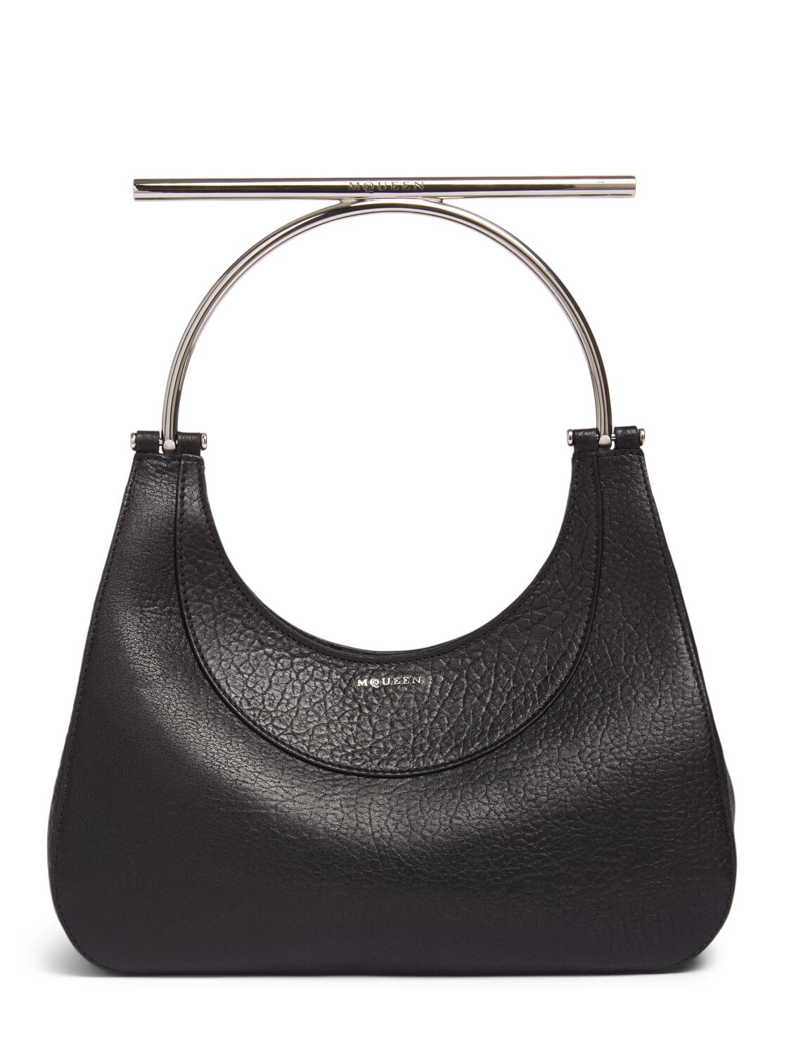 Alexander Mcqueen T-bar Leather Hobo Bag In Black