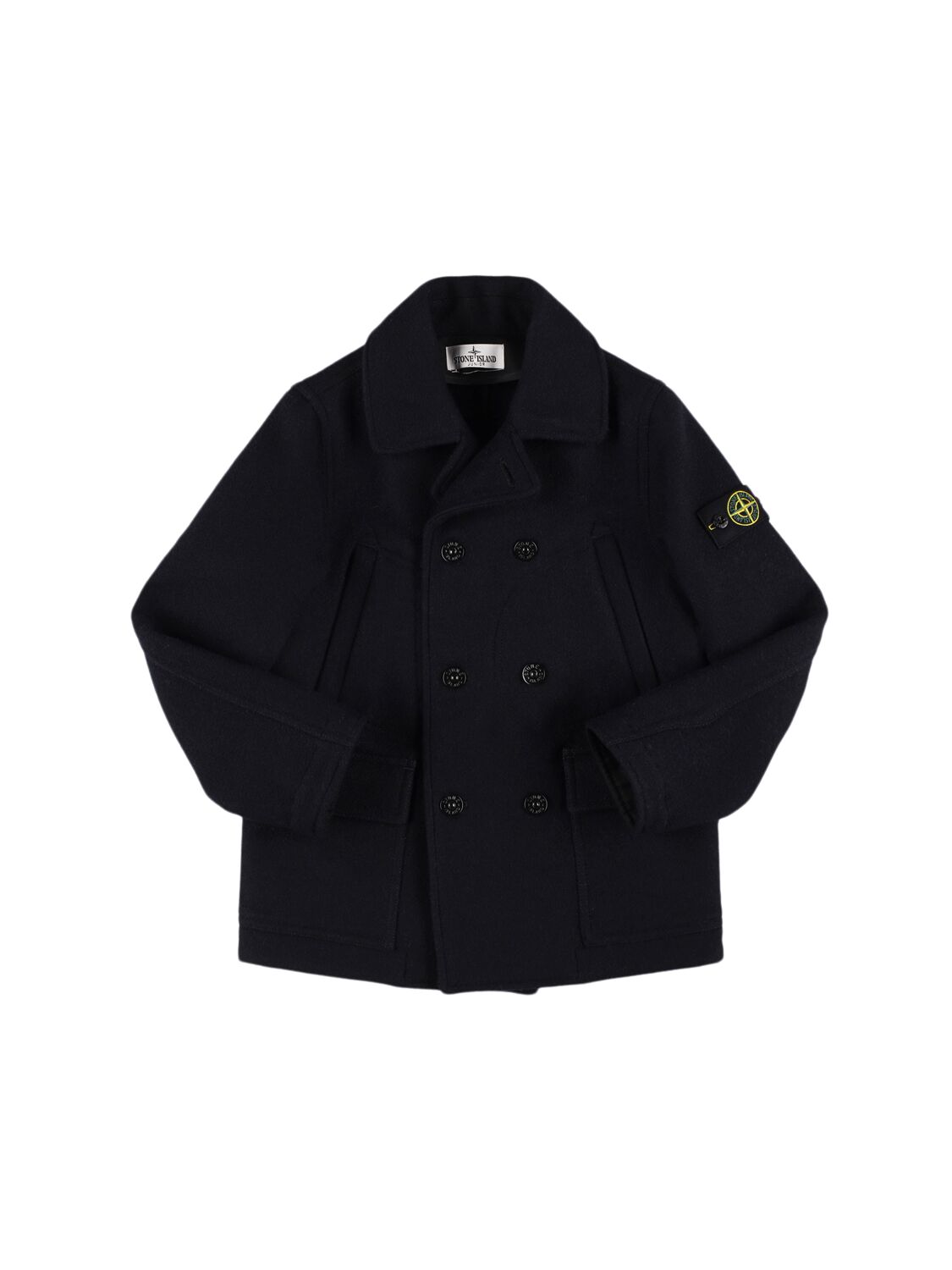 Stone Island Junior Wool Blend Jacket In 蓝色