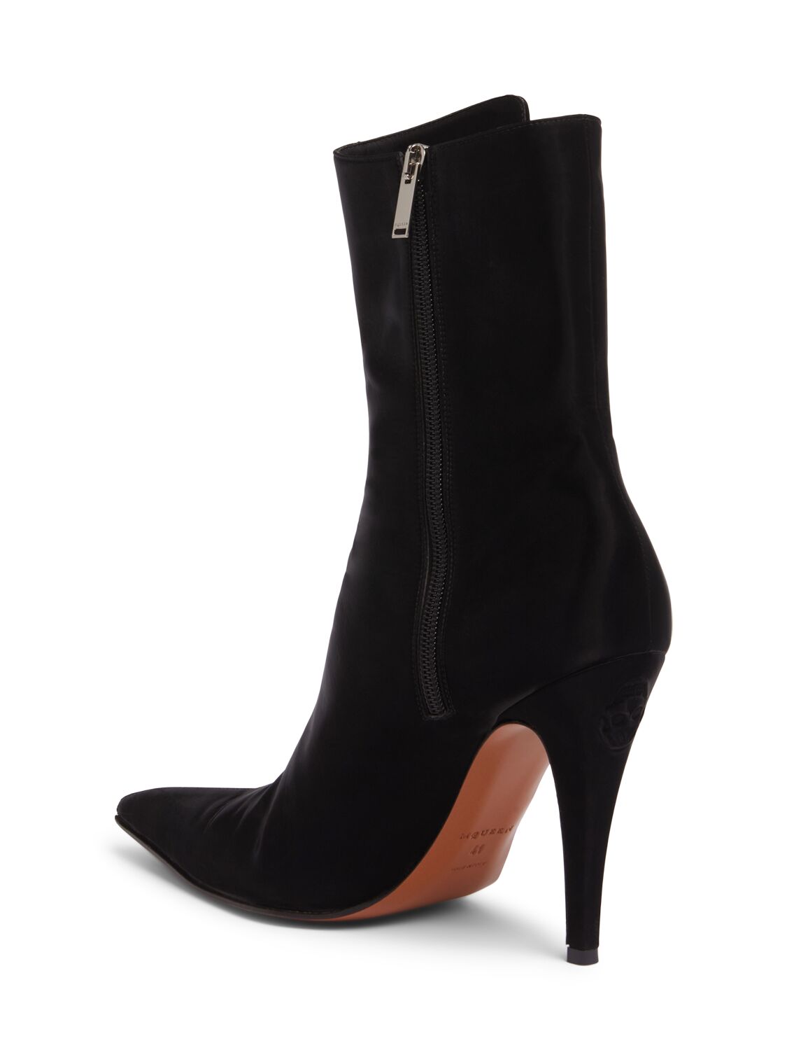 Alexander Mcqueen 105mm Suede Ankle Boots In Black