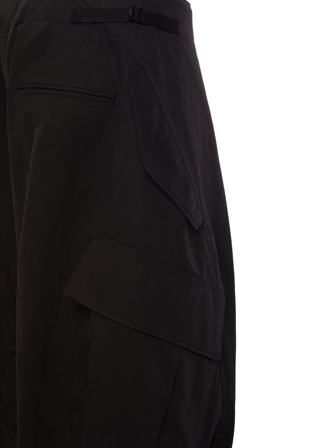 Shop Alexander Mcqueen Parachute Cotton Pants In Black