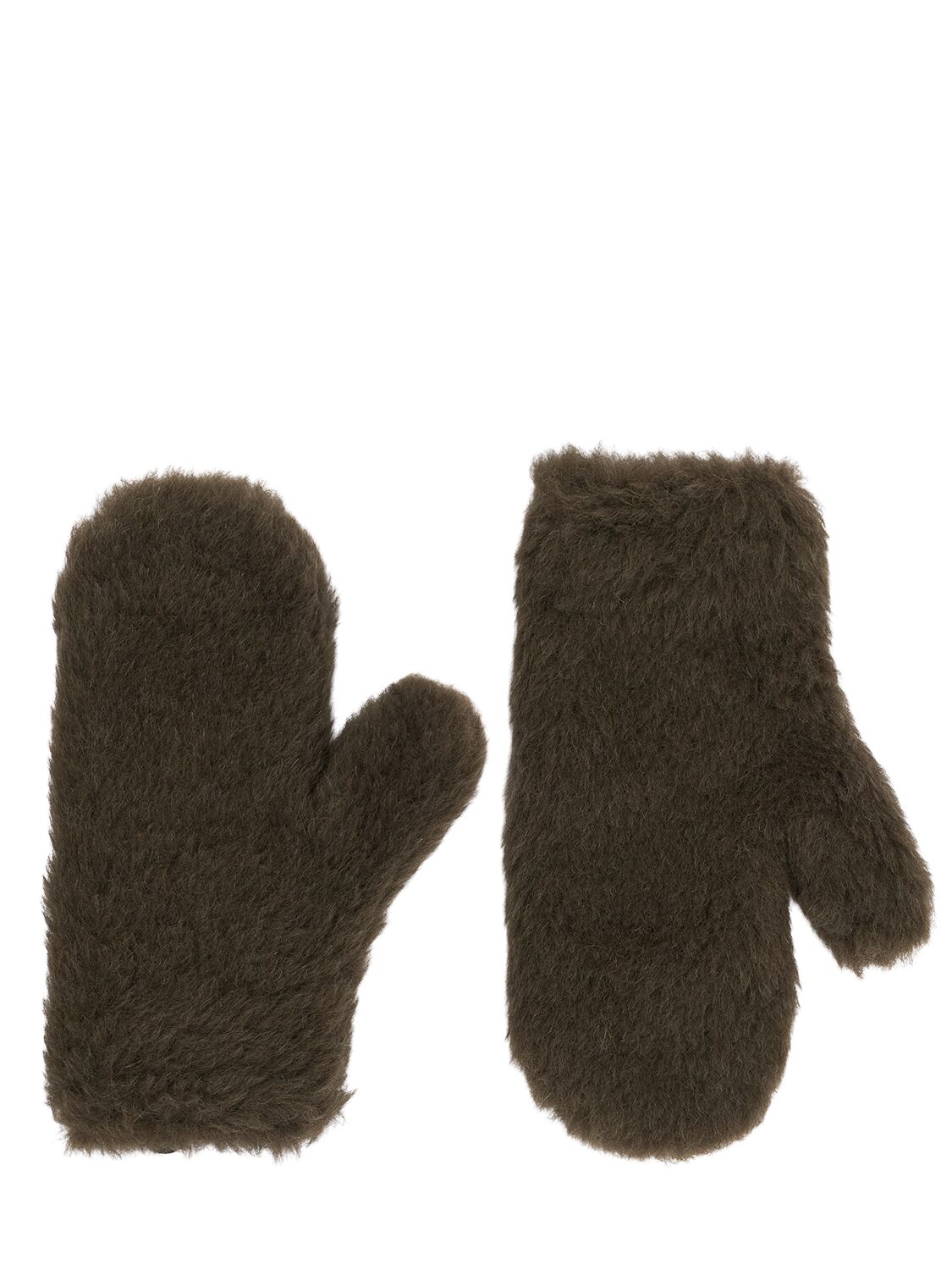 Max Mara Ombrato3 Teddy Gloves In Grey