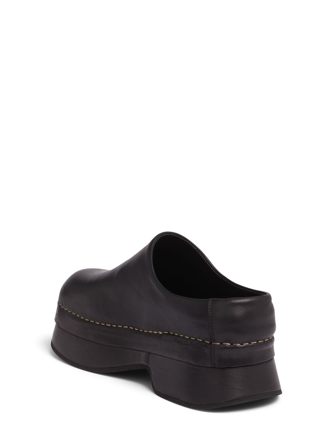 Shop Alexander Mcqueen 50mm Leather Platform Mules In Black