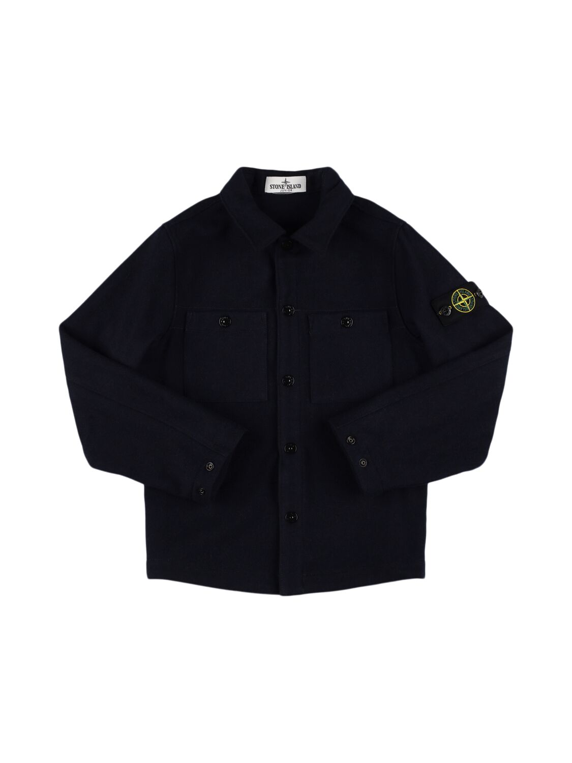 Stone Island Junior Wool Blend Jacket In Blue