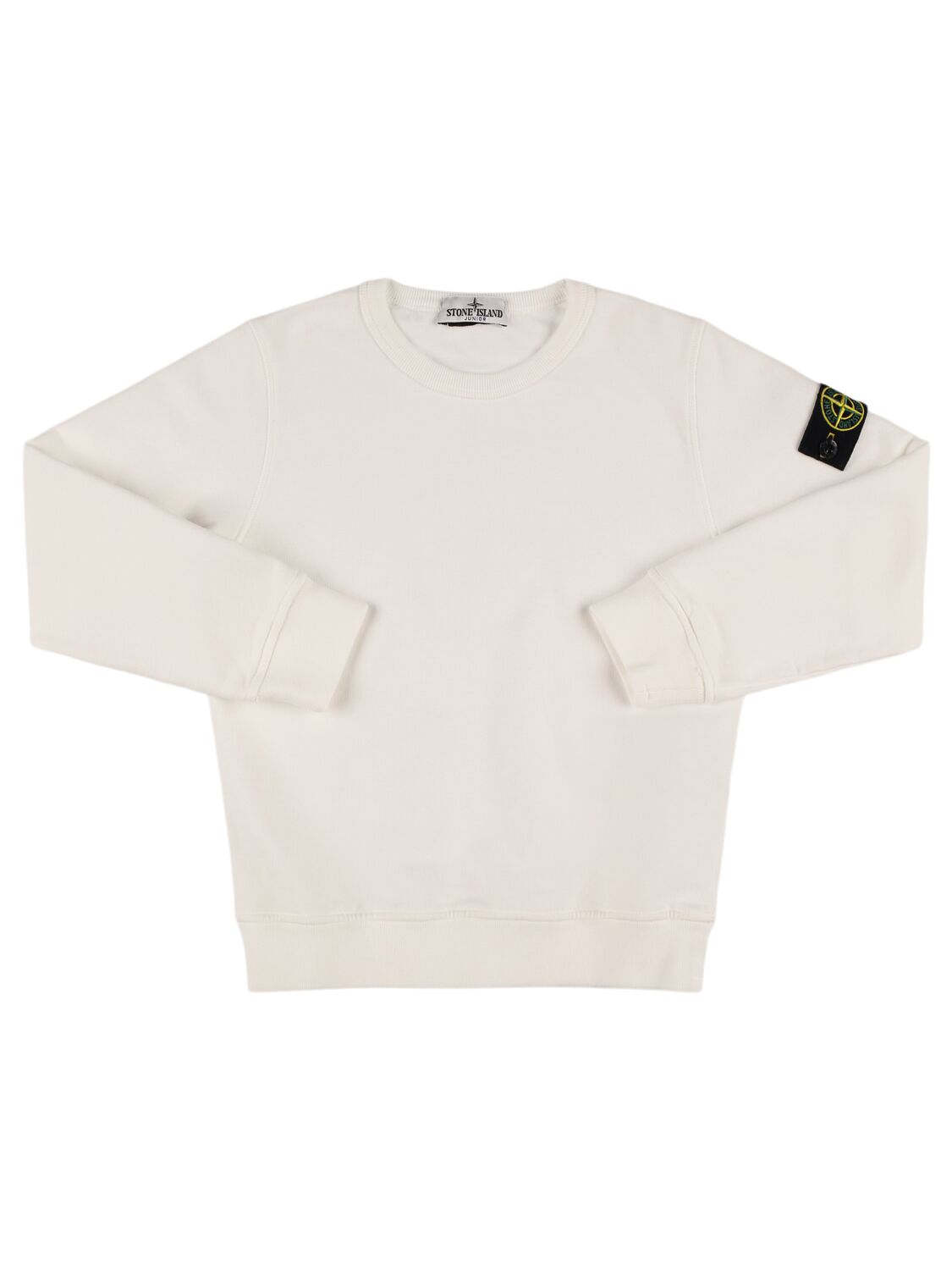 Stone Island Organic Cotton Crewneck Sweatshirt In 白色