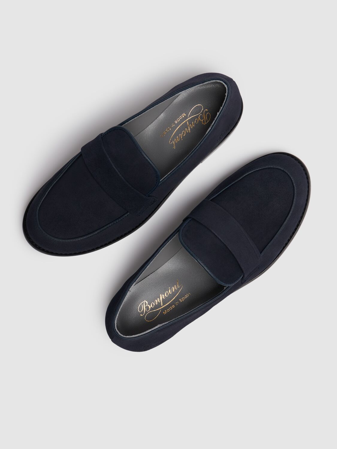 Shop Bonpoint Leather Loafers In Dark Blue