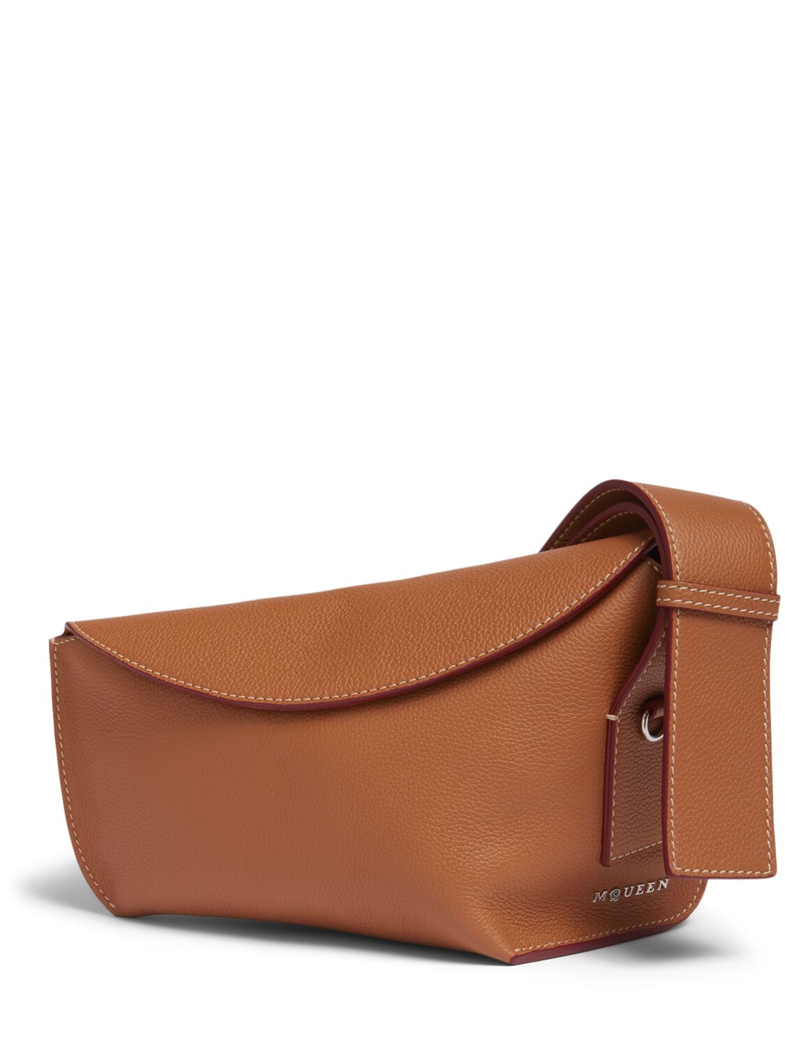 Shop Alexander Mcqueen Sling Leather Shoulder Bag In Pecan